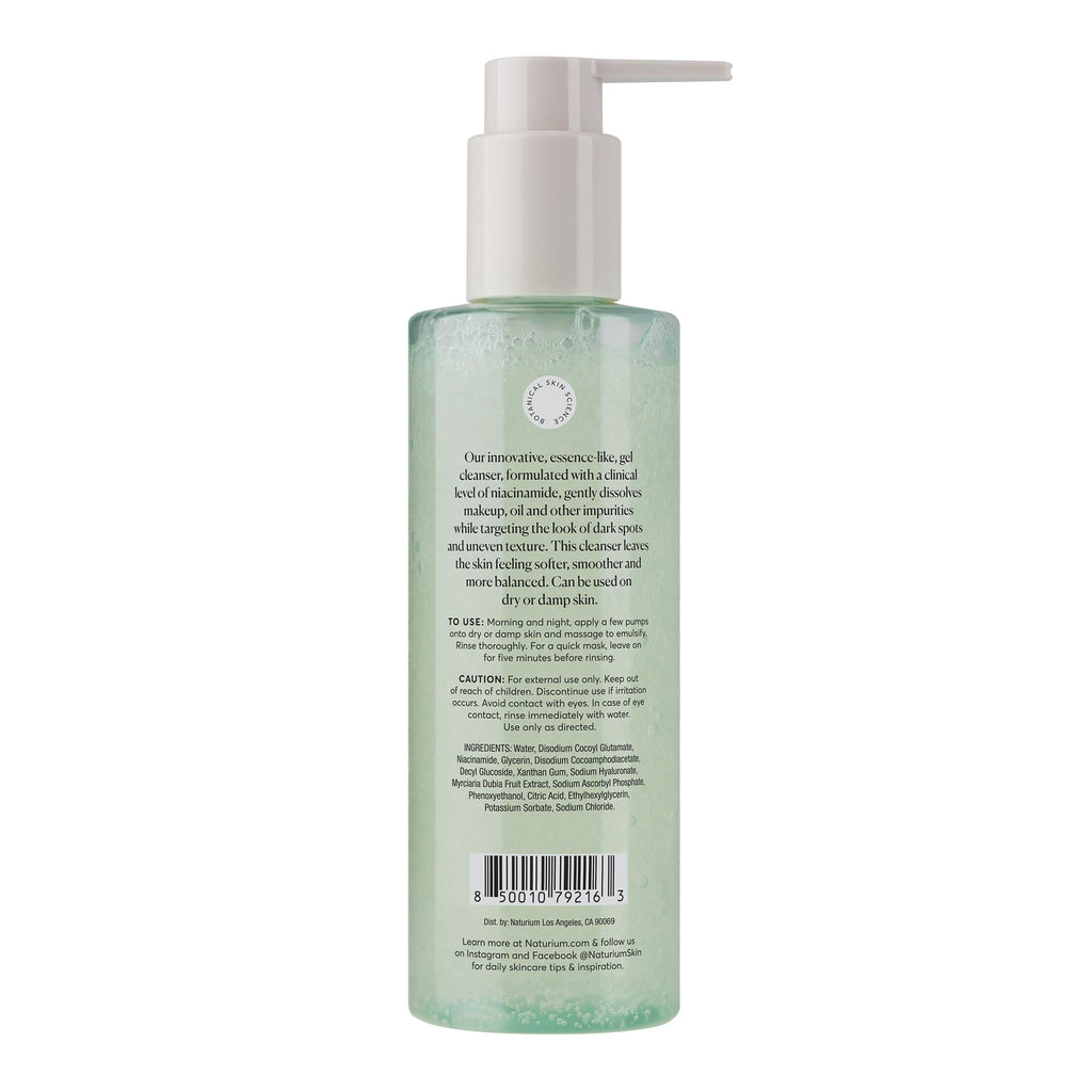 Naturium Niacinamide Cleansing Gelée 3%, 7.1 fl oz | Gentle & Smoothing Face Wash, Unclogs Pores, Makeup Remover, with Hyaluronic Acid & Vitamin C, for Soft Skin & Even Texture