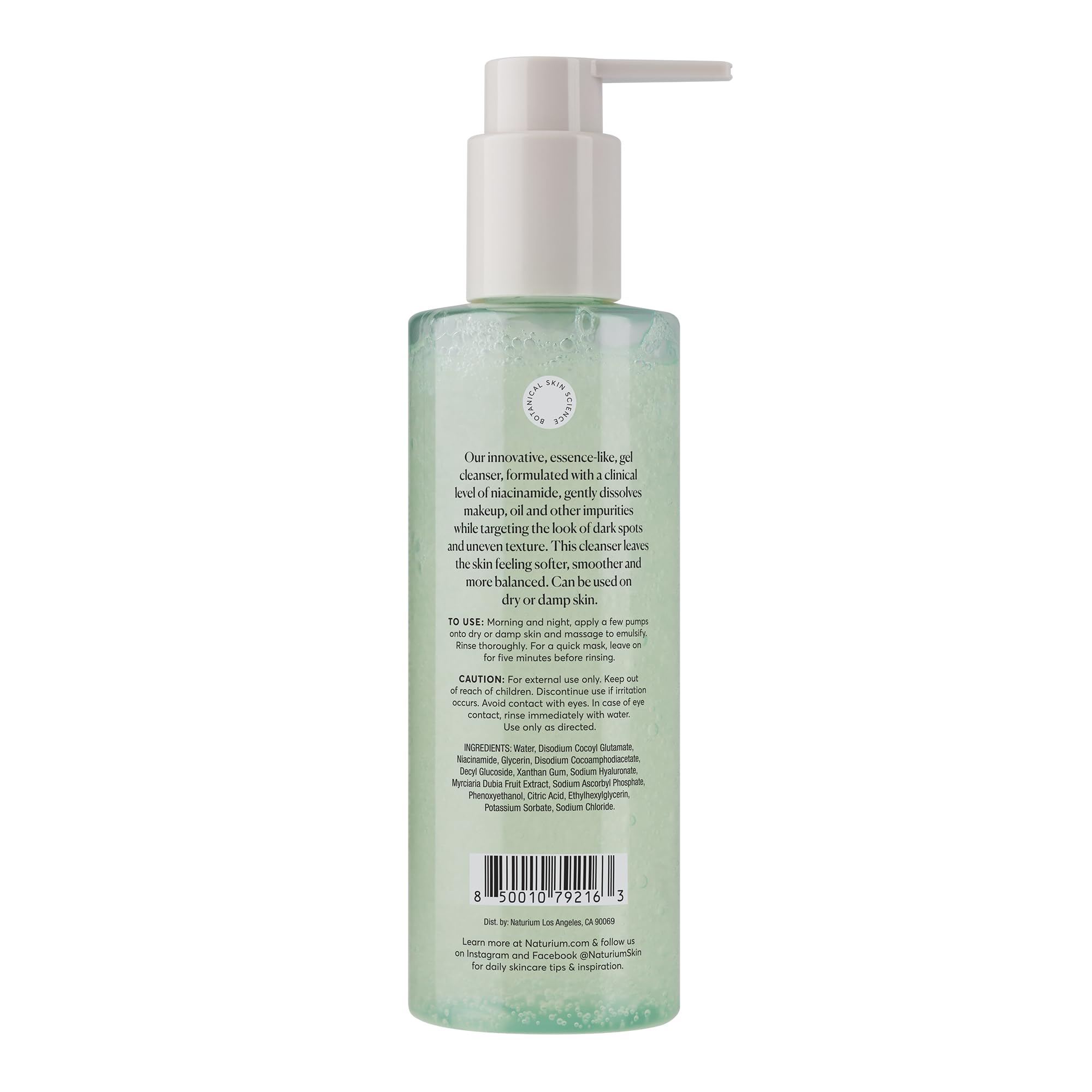 Naturium Niacinamide Cleansing Gelée 3%, 7.1 fl oz | Gentle & Smoothing Face Wash, Unclogs Pores, Makeup Remover, with Hyaluronic Acid & Vitamin C, for Soft Skin & Even Texture