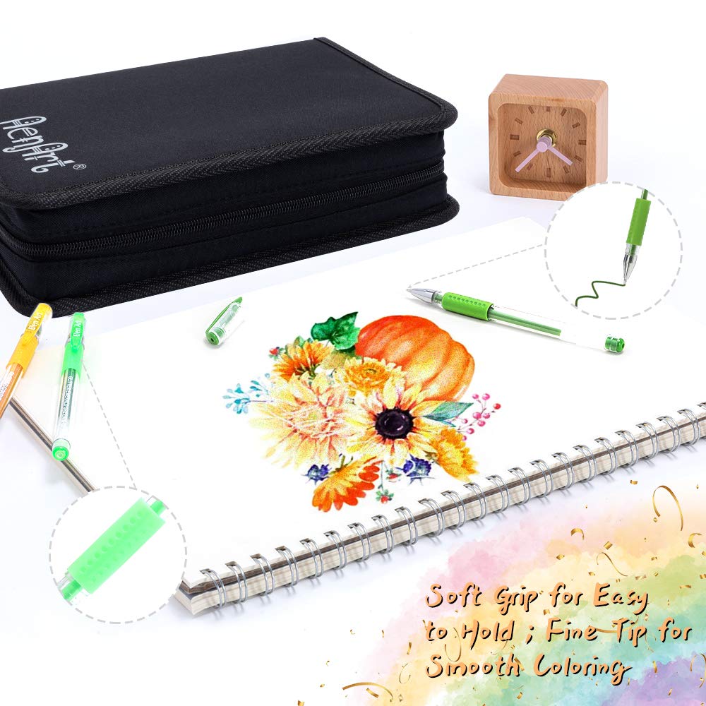 Aen Art Gel Pens for Adult Coloring Books, 160 Pack Artist Colored Gel Pen