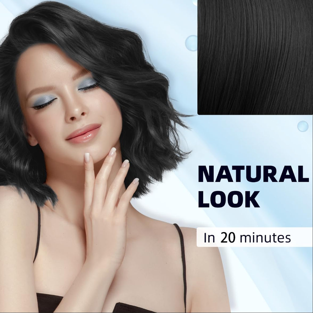 Ivnil Black Hair Dye Shampoo Color Shampoo for Gray Coverage for Women Men | Easy to use at home, Effectively cover white hair