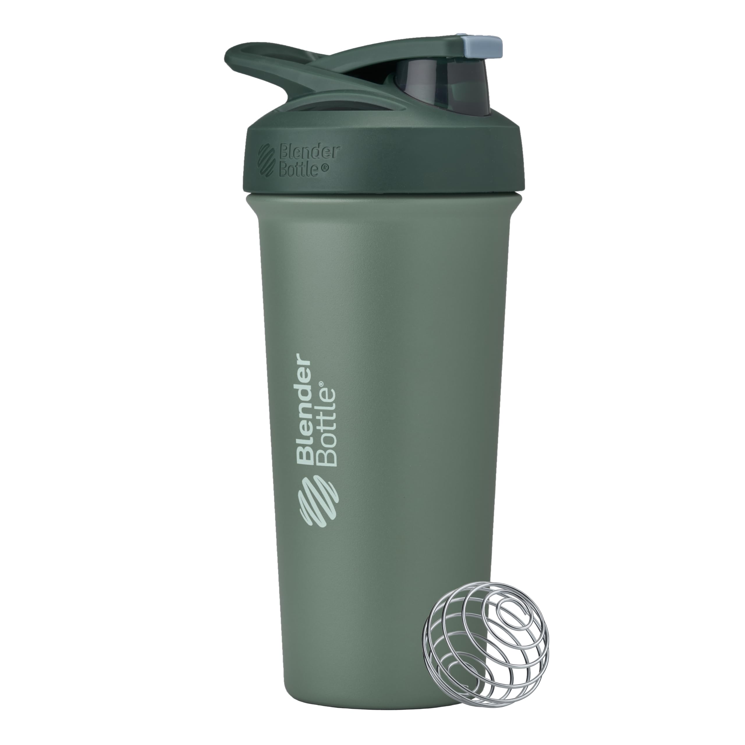 Buy now BlenderBottle Strada Shaker Cup Insulated Stainless Steel Water Bottle with Wire Whisk, 24-Ounce, Black Sleek Seaglass at indiglob india