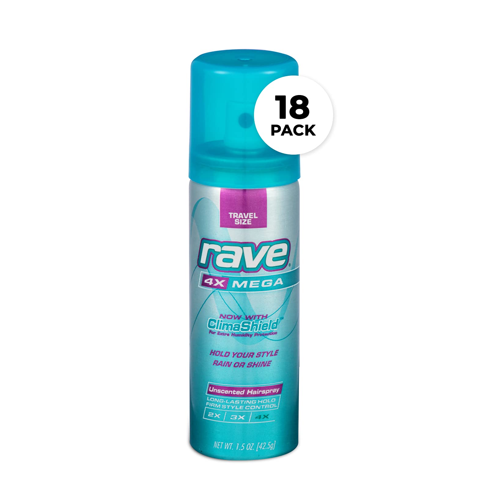 Rave 4X Mega Long-Lasting Firm Hold Scented Hair Spray for Heat Protection, Volume and Shine - ClimaShield for Extra Humidity & Minimizes Frizz