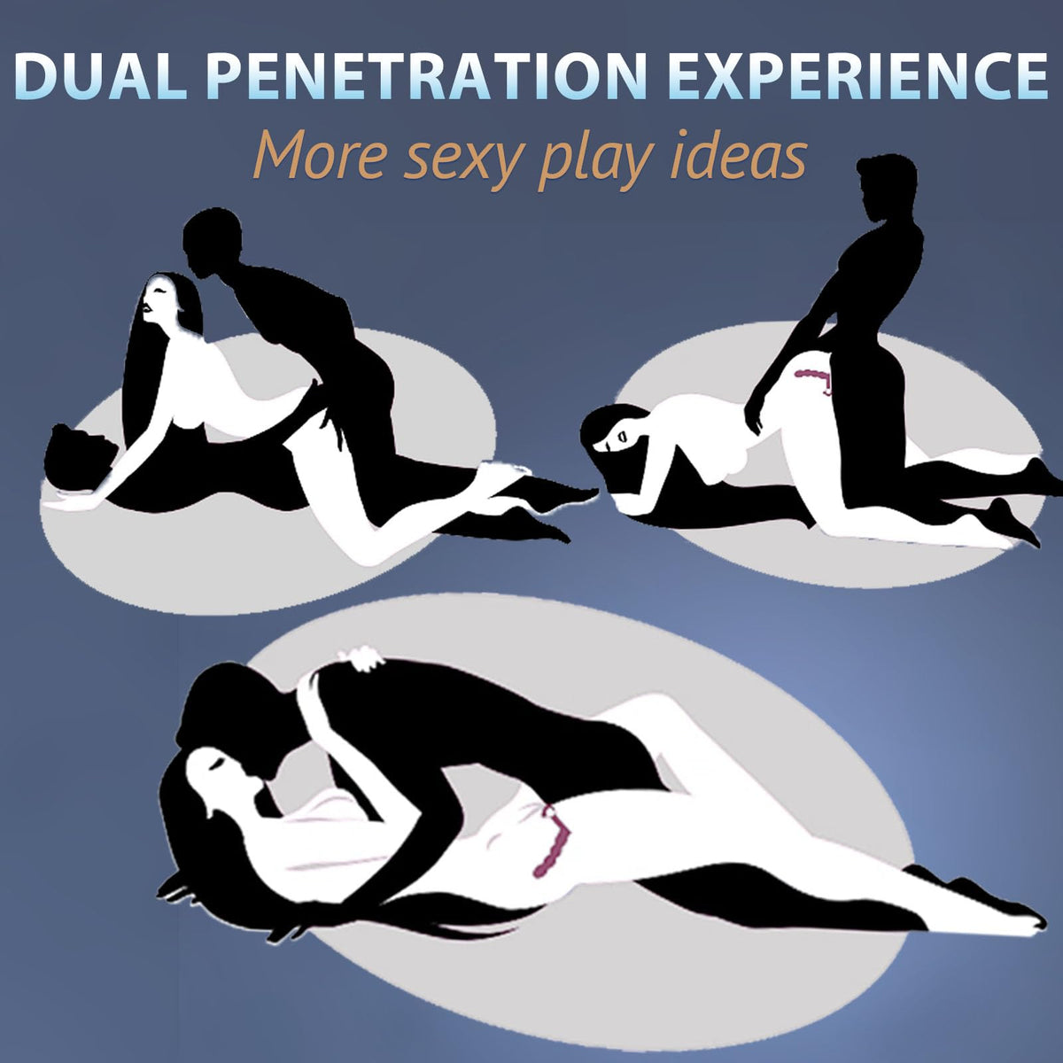 Anal Toys Anal Beads Dual Penetration Cock Ring, Couples Sex Toys Double Anal Dildo Strap On for Anal Play Pleasure & Vaginal Stimulation, Silicone Butt Plug Anal Hook Trainer with Penis Ring