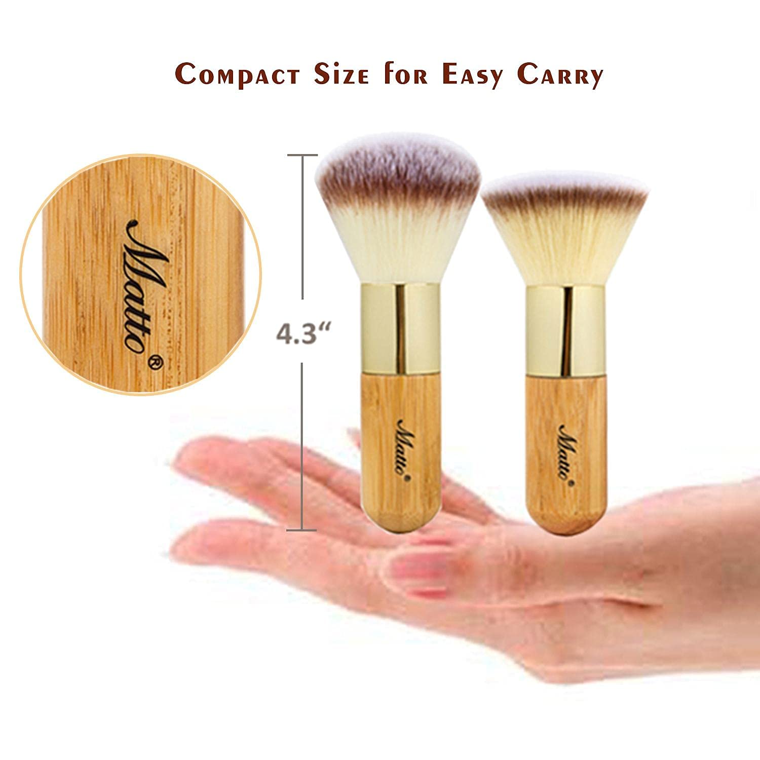 Buy now Matto Makeup Brush Set 2 Pieces Face Blush Kabuki Powder Foundation Makeup Brushes for Mineral BB Cream at indiglob india