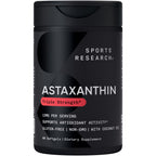 Sports Research® Icelandic Astaxanthin 12mg w/Coconut Oil, 60 Softgels | Triple Strength Antioxidant Supplement for Skin & Eye Health Support* | Soy-Free, Non-GMO, Gluten-Free