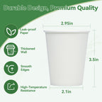 Paper Cups, 100 Pack 8 Oz Disposable Cups, Disposable Coffee Cups 8 Oz, Hot Cups Tea Cups Water Cups for Home Office Travel Party