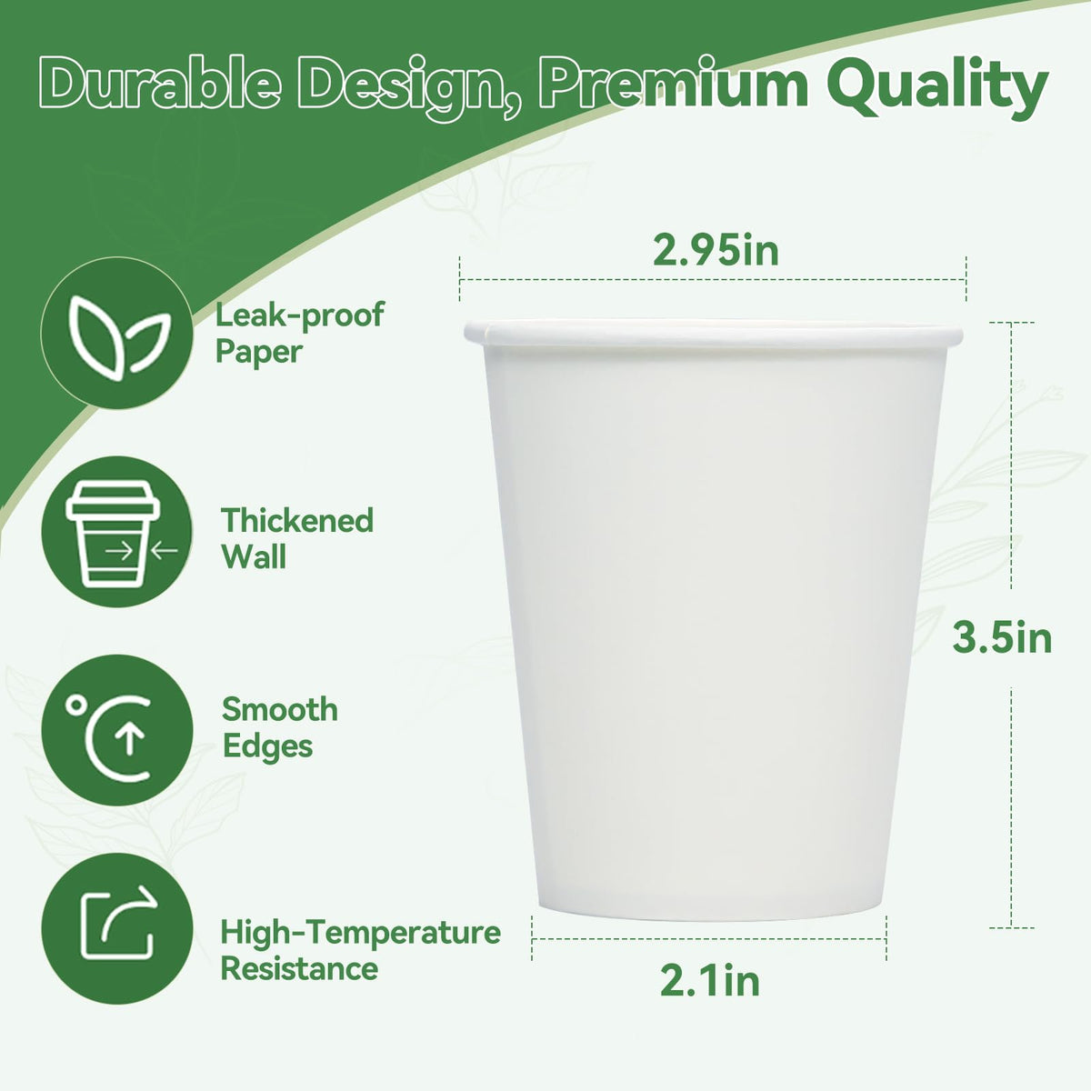 Paper Cups, 100 Pack 8 Oz Disposable Cups, Disposable Coffee Cups 8 Oz, Hot Cups Tea Cups Water Cups for Home Office Travel Party
