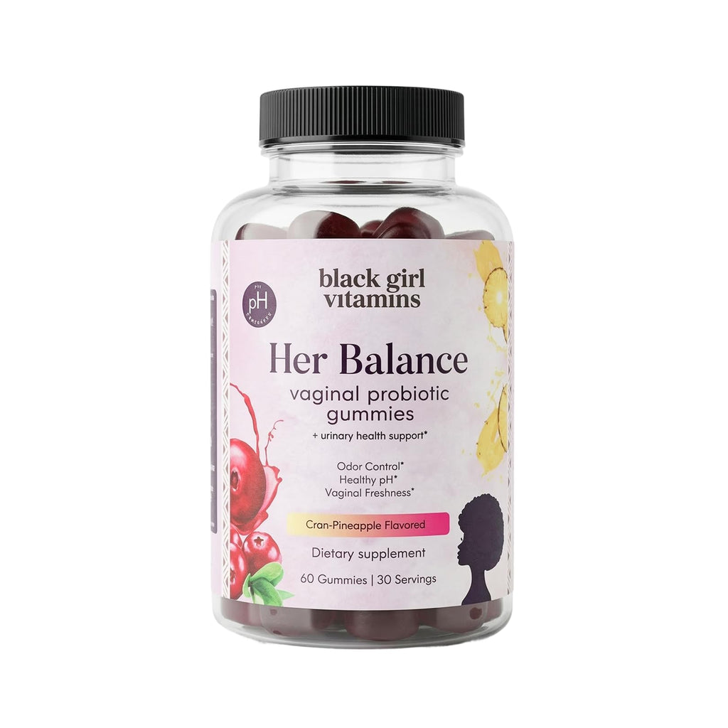 Black Girl Vitamins - Her Balance Vaginal Probiotics - Daily Microbiome Support for Women - 10 Billion CFU Lactobacillus Crispatus & Gasseri + Herbal Blend - Vegan, Gluten-Free, Halal (30-Day Supply)