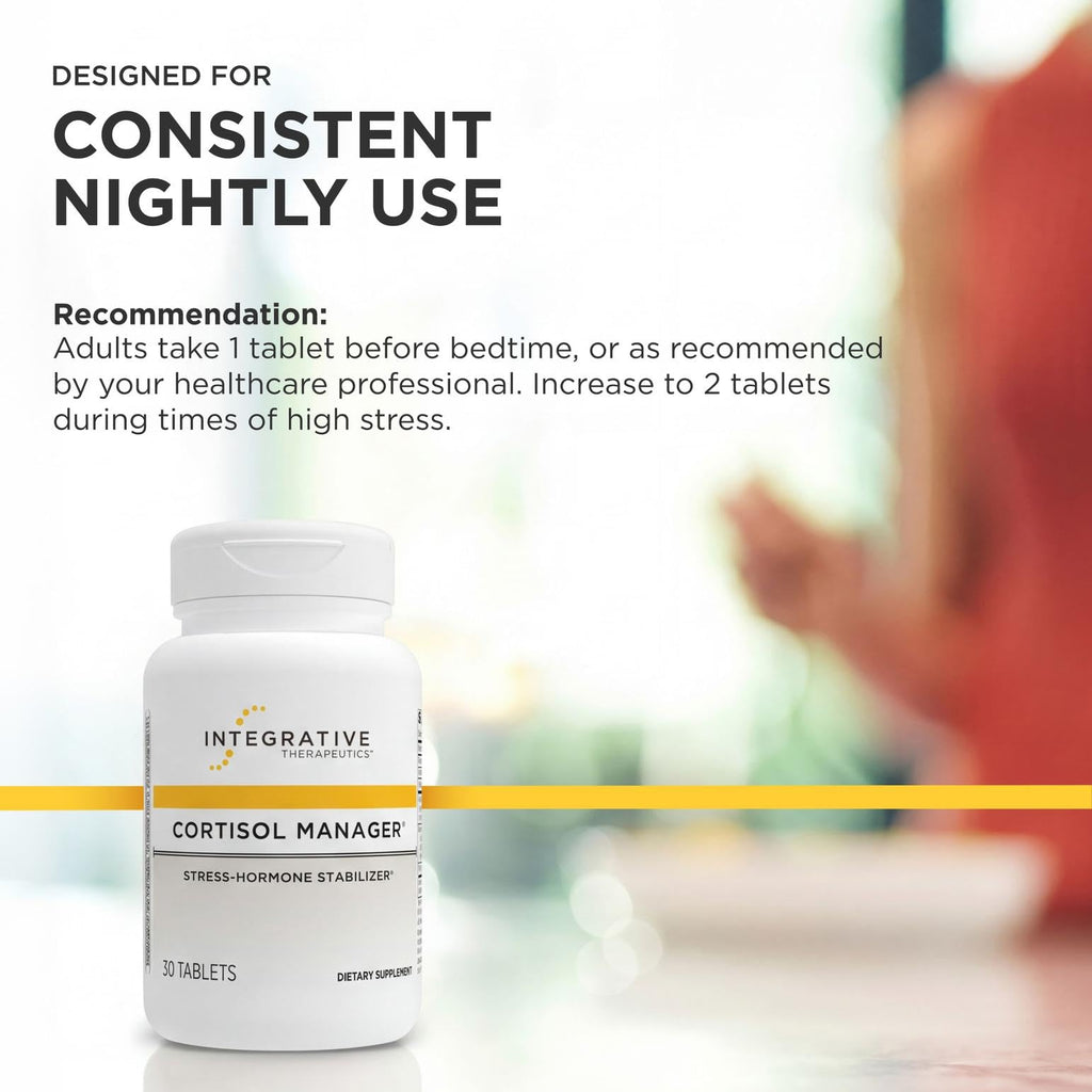 Integrative Therapeutics Cortisol Manager - Balance Cortisol & Support Relaxation for Restful Sleep* - Includes Ashwagandha & L-Theanine for Confidence with Less Stress* - 30 Tablets