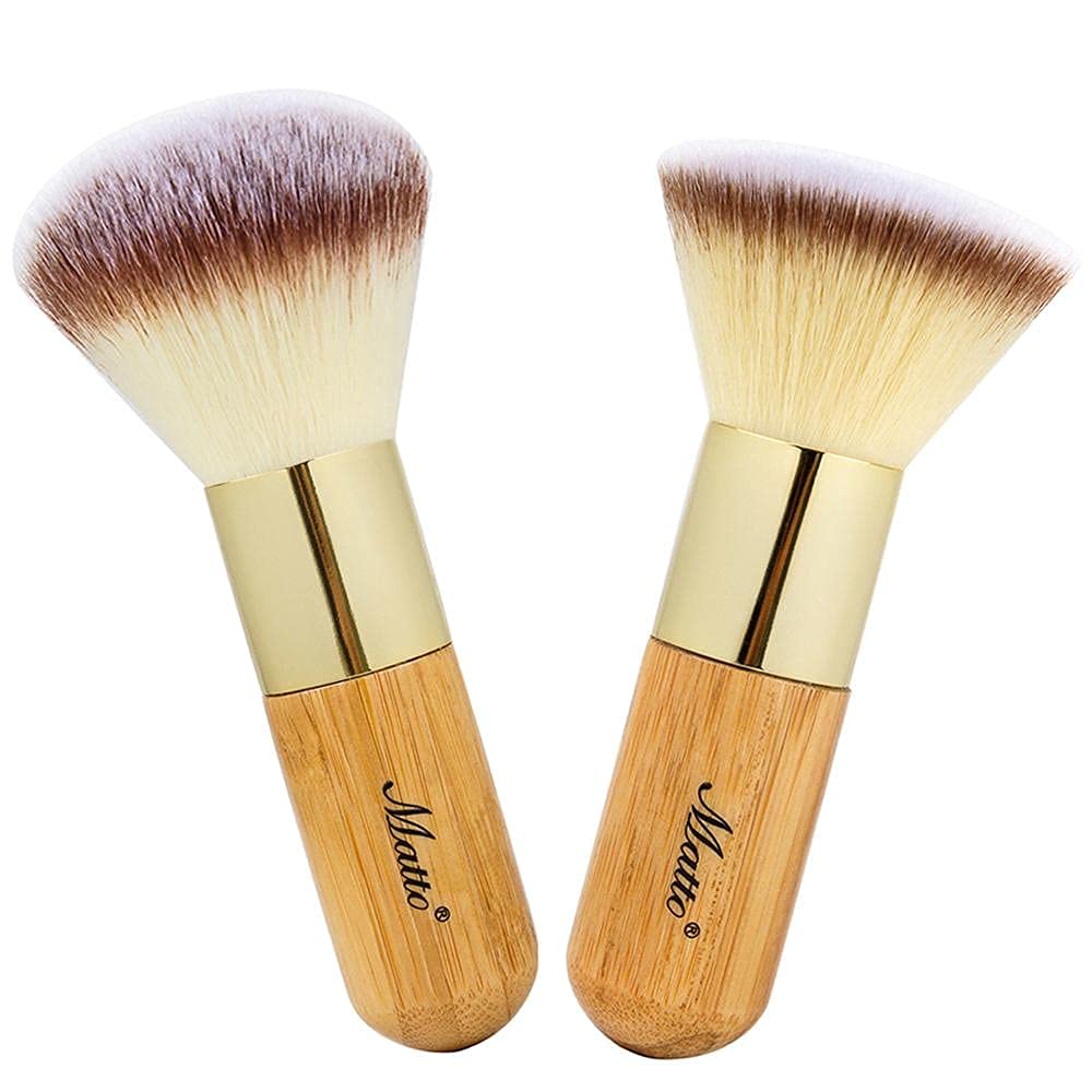 Buy now Matto Makeup Brush Set 2 Pieces Face Blush Kabuki Powder Foundation Makeup Brushes for Mineral BB Cream at indiglob india