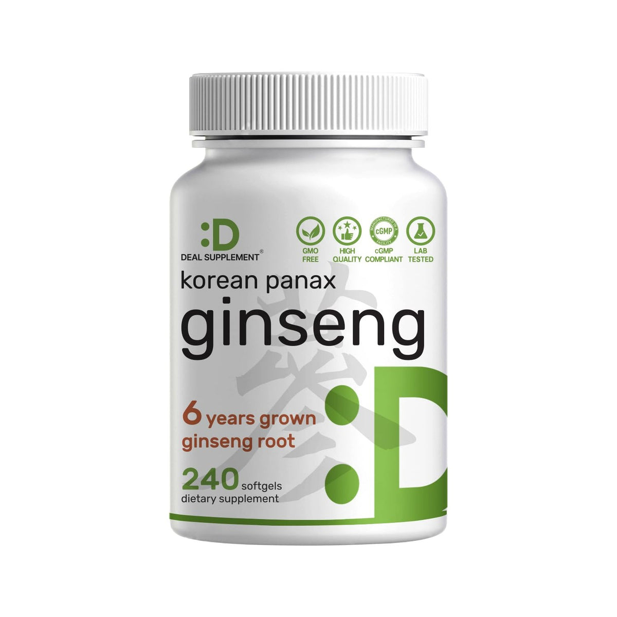 DEAL SUPPLEMENT Korean Red Panax Ginseng Root Extract, 240 Softgels