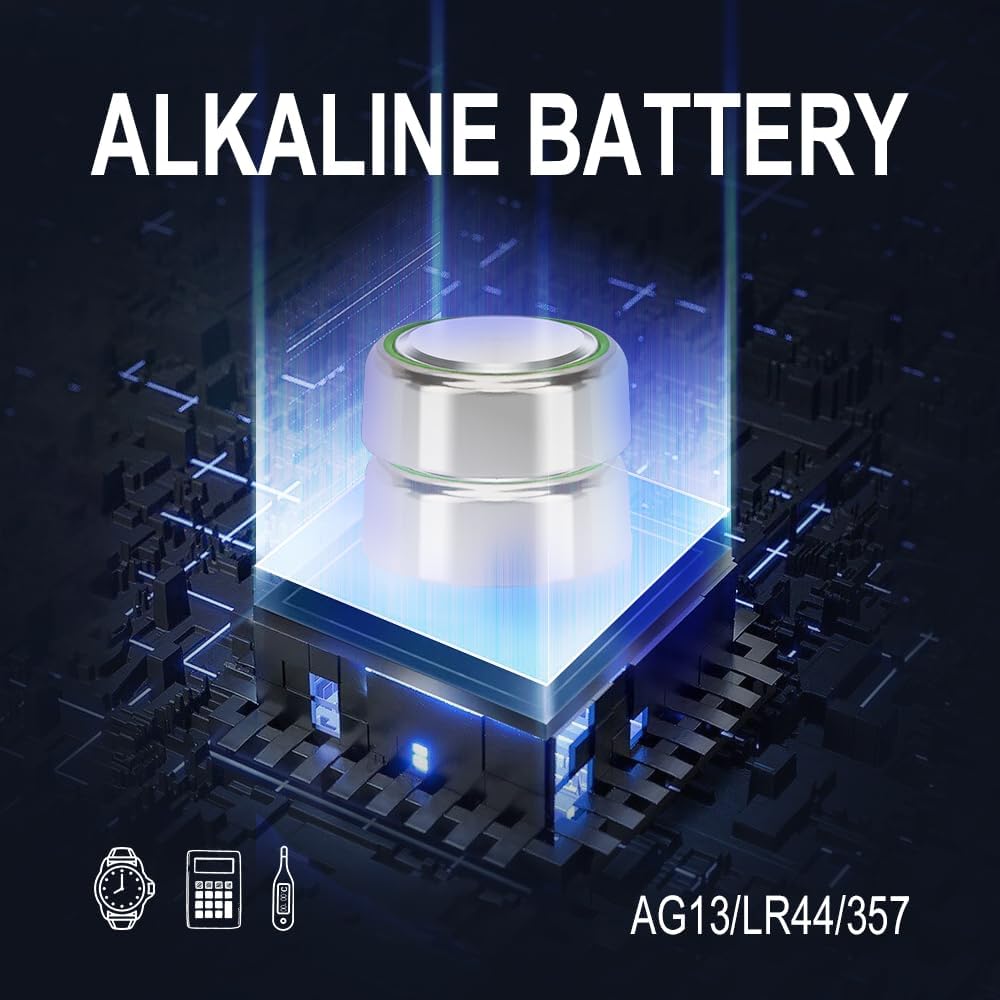 LR44 Batteries 10 Pack, L1154F AG13 357 303 SR44 A76 Premium Alkaline Battery 1.5V Button Coin Cell Battery for Watch Batteries