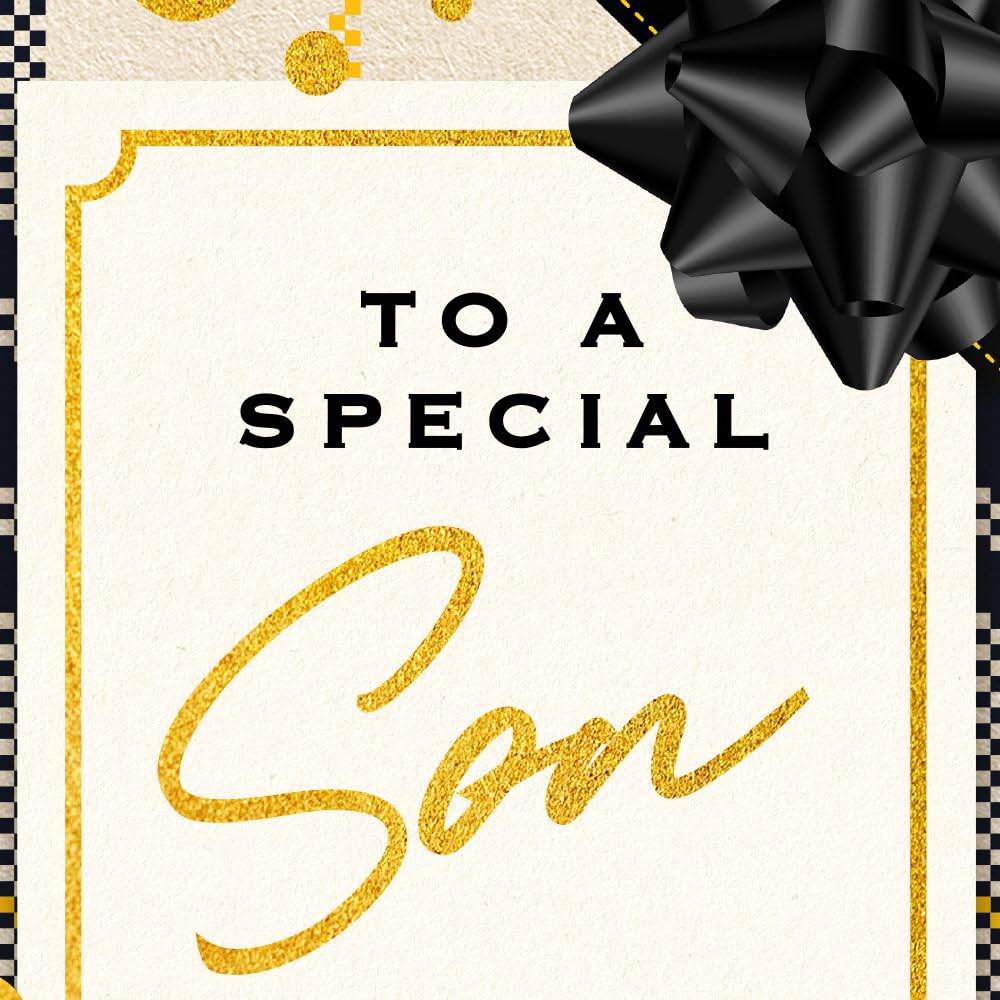 Prime Greetings Birthday Card For Son, Made in America, Packaged in Protective Mailer. Eco-Friendly, Thick Card Stock with Premium Envelope 5in x 7.75in