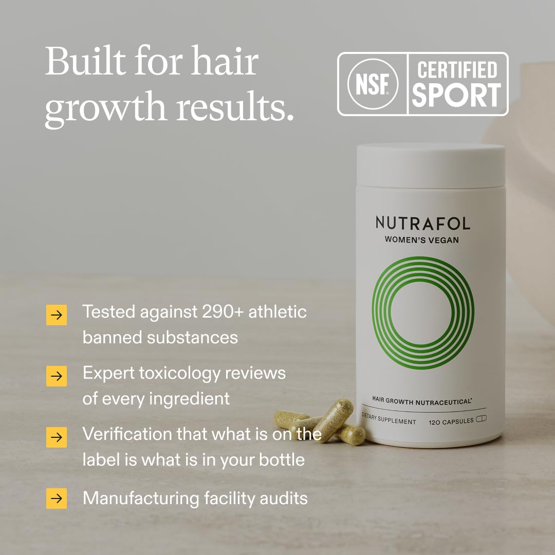 Nutrafol Women Hair Growth Supplements, Ages 18-44, Vegan, 1-Month Bottle | #1 Dermatologist-Recommended Hair Growth Supplement Brand, Clinically Tested for Visibly Thicker Hair and Scalp Coverage