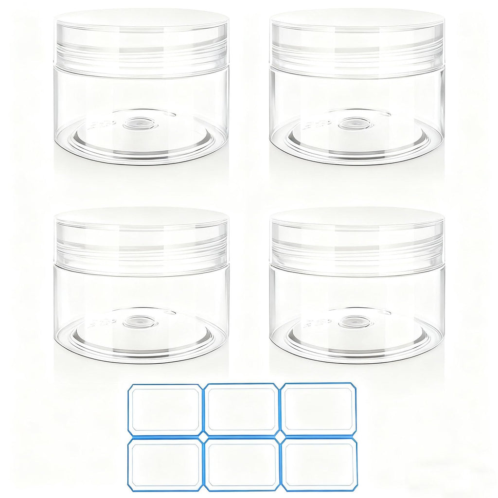 4 Pack 1 Oz (30ml) travel containers for creams Leak Proof with Labels
