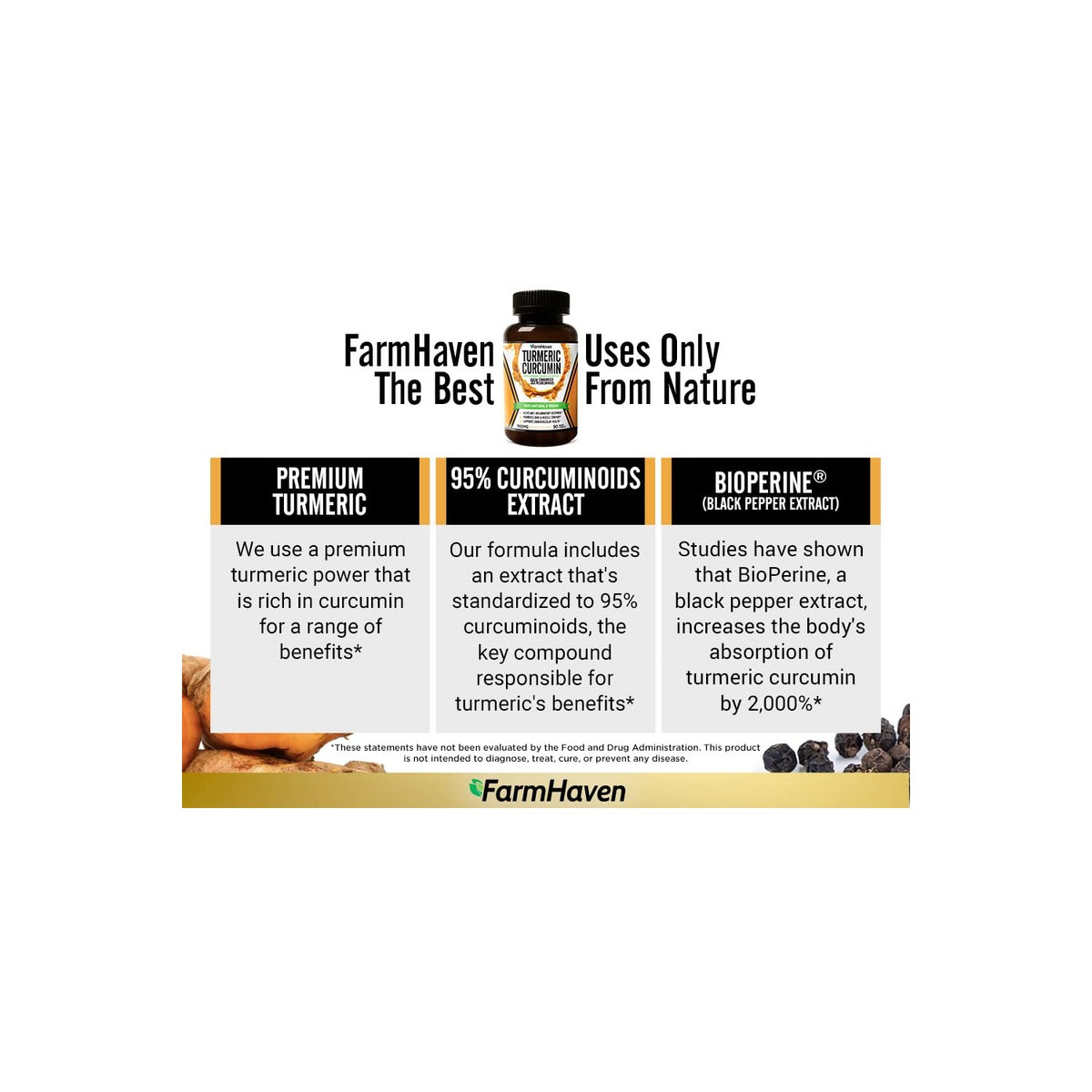 FarmHaven Turmeric Curcumin with BioPerine Black Pepper & 95% Curcuminoids