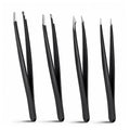 4Pcs Tweezers Set, for Facial Hair Eyebrows and Eyelashes