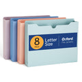Oxford Expanding File Folders, 8 Pack, Closed Sides, Expands 2", 4 Pastel Colors, Letter Size (8.5" x 11"), Color-Coding for School, Office & Home Document Organization
