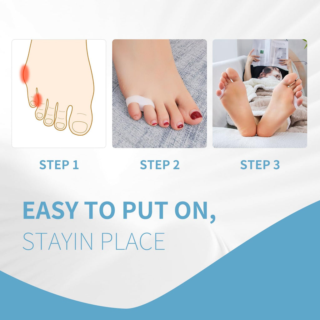 Two Hole Gel Small Toe Separator, 12 Pack Little Toe Spacer for Overlapping Toe, Calluses, Blister, Relieve Foot Pain, Pinky Toe Corrector for Little Toe Bunion Pain