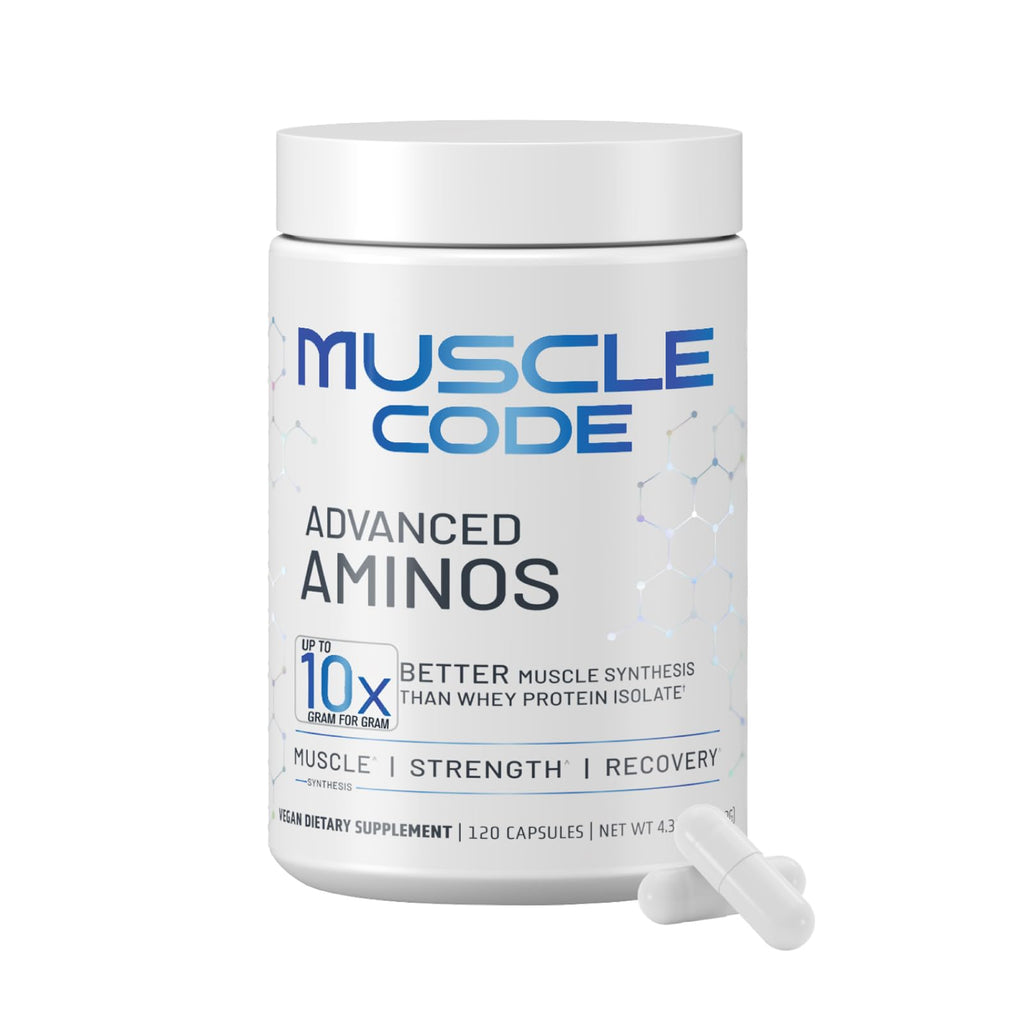 NAUTILUS Muscle Code Essential Amino Acid Capsules – Muscle Synthesis & Repair & Strength – Unflavored – 60 Servings – Clinically Studied – 0g Sugar, Keto, Vegan, Gluten Free, Dairy Free