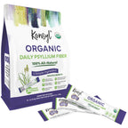 Konsyl USDA Organic Psyllium Husk Powder - 5g Sticks, 30 Pack - Natural Unflavored Soluble Dietary Fiber Supplement - Fiber Prebiotic for Digestive Support and Gut Health - Sugar Free, Keto & Vegan