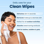 Clean Skin Club Clean Wipes, XL Makeup Remover Face Wipes, Textured Cleansing Facial Wipes for Sensitive Skin, Hypoallergenic, Fragrance-Free, Vegan, 40% Bigger, 30 Count