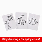 Buy now Mattel Games Pictionary Adults Only Party Drawing Game with Silly Sketches & NSFW Clue Cards, Boards, Markers & Sand Timer at indiglob india