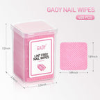 GAOY Lint Free Nail Wipes, 400 Pcs Nail Polish Remover Pads, Non-Woven Cotton Pads Gel Cleaning Wipes, Manicure Supplies for Professional Salon and DIY Art