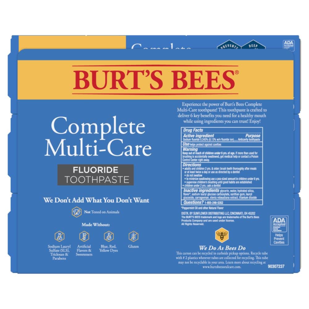Buy now Burt's Bees Toothpaste Complete Multi Care, 4.7 oz, Pack of 3 at indiglob india