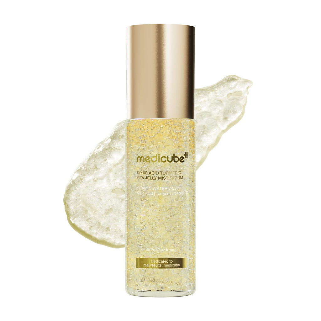 medicube Jelly Mist Serum with Pink PDRN Collagen, 2.02 fl.oz | Dual-Texture Glow Spray with Niacinamide, Glutathione, Hyaluronic Acid, Ceramide - Hydration, Radiance, Plump-Looking Skin