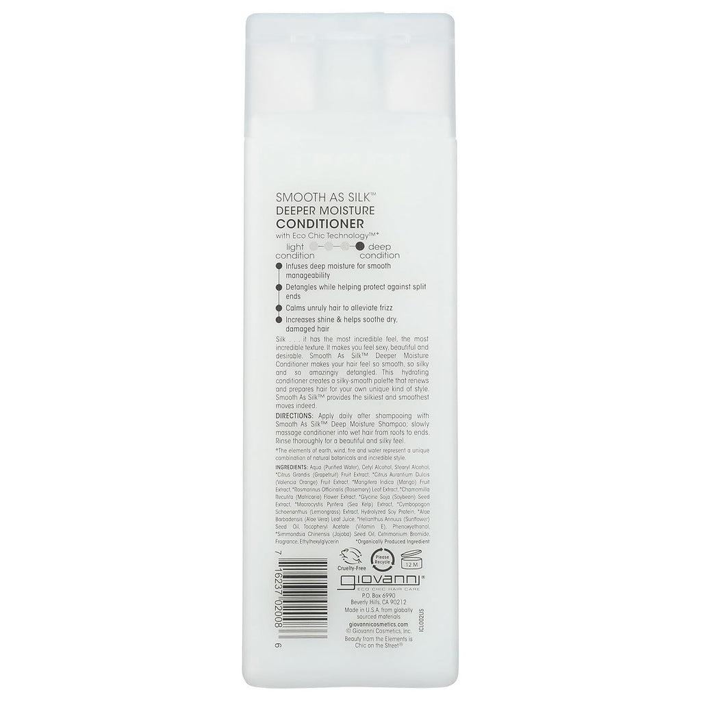 GIOVANNI Smooth As Silk Deeper Moisture Conditioner, Calms Frizz, 8.5 fl oz