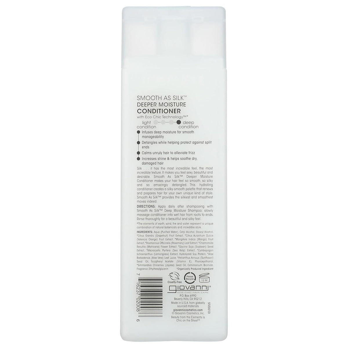 GIOVANNI Smooth As Silk Deeper Moisture Conditioner, Calms Frizz, 8.5 fl oz