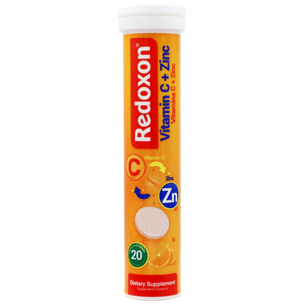 Redoxon Vitamin C + Zinc, Effervescent Tablets of Vitamin C and Zinc, Helps Support Your Immune System, Orange Flavor, 20 Effervescent Tablets, 2.82 Oz Box, (Pack of 4)