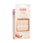 Buy now KISS Salon Acrylic Press On Nails, Nail glue included, 'Cashmere', French, Medium Size, Squoval Shape, Includes 28 Nails, 2g Glue, 1 Manicure Stick, 1 Mini file at indiglob india