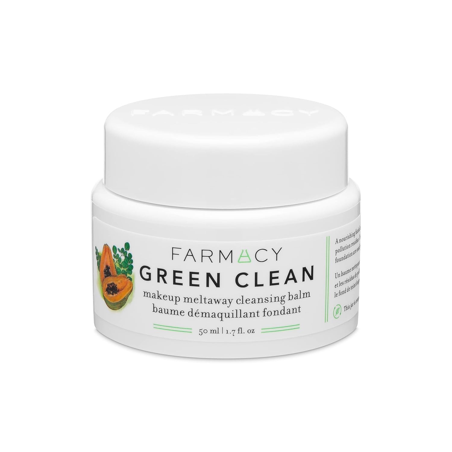 Buy now Farmacy Makeup Remover Cleansing Balm - Green Clean Waterproof Makeup Remover + Oil Based Cleanser - Gentle Exfoliating Double Cleanser - Melts From Balm to Milky Lather (100ml) 1.7 Ounce (Pack of 1) Original Balm at indiglob india
