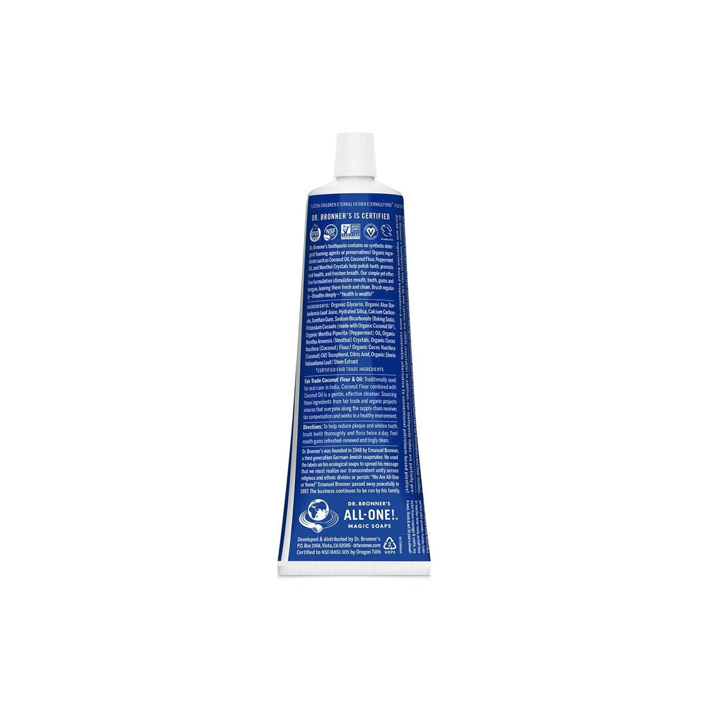 Buy now Dr. Bronnerâ€™s - All-One Toothpaste (Peppermint, 5 ounce) - 70% Organic Ingredients, Natural and Effective, Fluoride-Free, SLS-Free, Helps Freshen Breath, Reduce Plaque, Whiten Teeth, Vegan at indiglob india