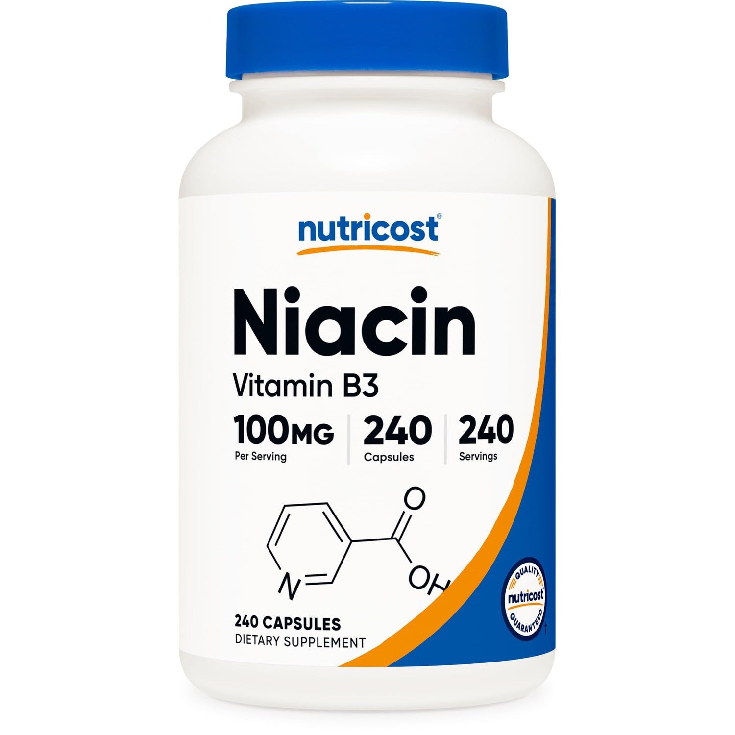 Nutricost Niacin (Vitamin B3) 100mg, 240 Capsules, with Flushing | GMO-Free, Gluten Free
