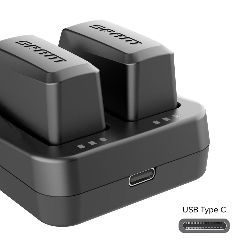 Dual-Port Charger for SRAM AXS/eTap Red Force Rival GX Eagle Battery, Both Batteries can be Quickly Charged at the Same Time, the Unit Came with USB C