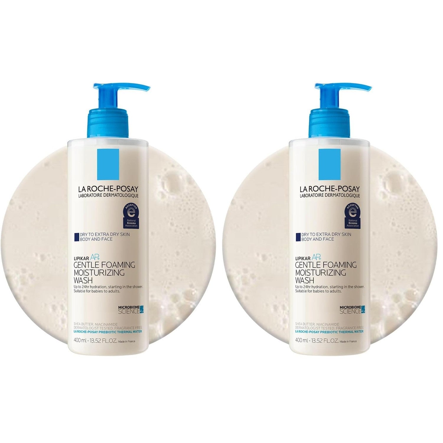 La Roche-Posay Lipikar AP+ Gentle Foaming Moisturizing Wash, Shea Butter + Niacinamide + Glycerin, Moisturizing Body Wash For Dry Skin, National Eczema Association Accepted, Dermatologist Tested