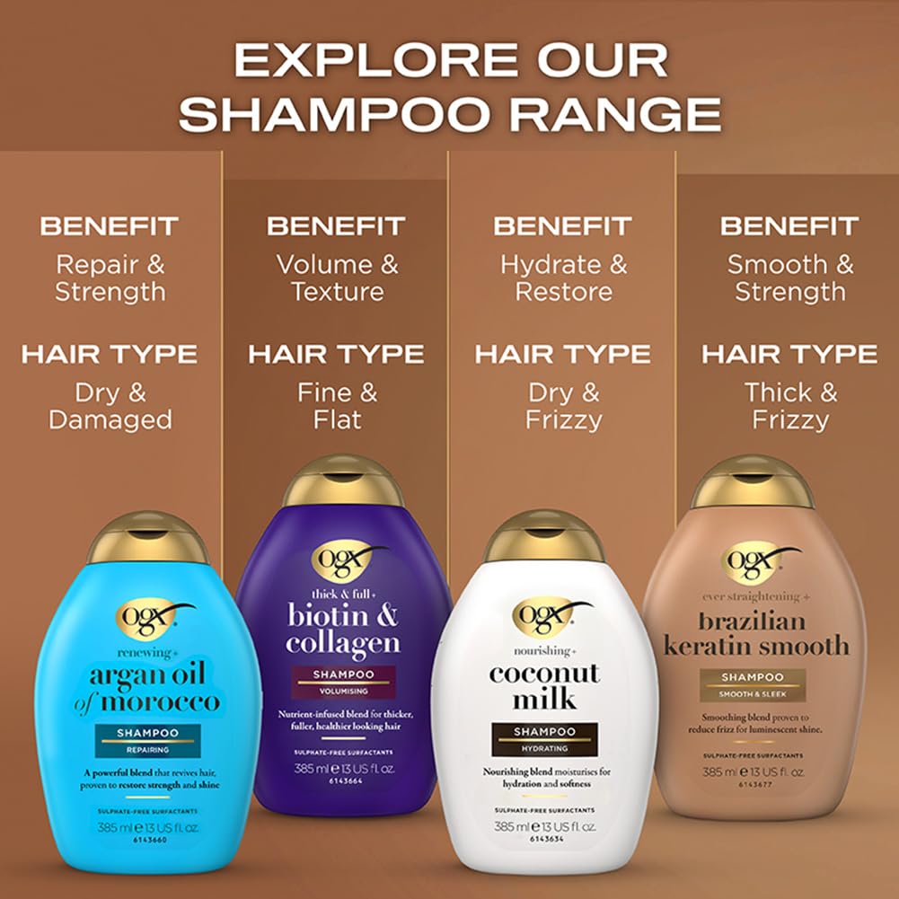 Buy now OGX Ever-Straight Brazillian Keratin Therapy Shampoo, 13 Ounce at indiglob india