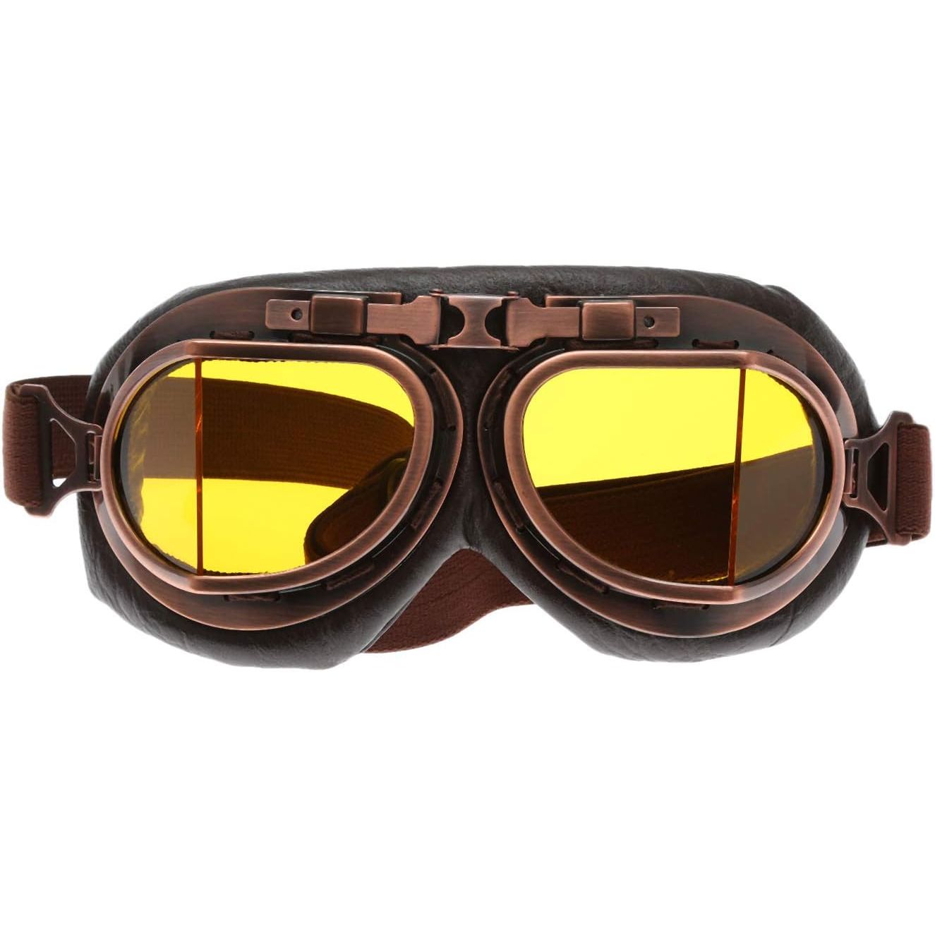Buy now MUXSAM Vintage Motorcycle Goggles, ATV Motocross Goggles, Dirt Bike Racing Riding Off Road Scooter Glasses, Windproof Dustproof Eyewear for Adults Men Women, Copper Frame Smoke Lens Yellow at indiglob india
