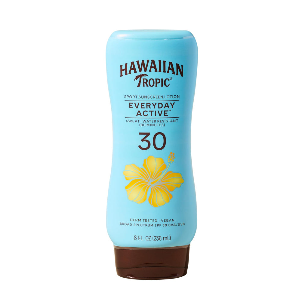 Hawaiian Tropic Island Sport Sunscreen Lotion, Ultra Light, High Performance Protection, SPF 30, Coconut, 8 Oz | Lightweight sport sunscreen, Sweat and water resistant sunblock, UVA/UVB broad spectrum protection, Iconic tropical scent