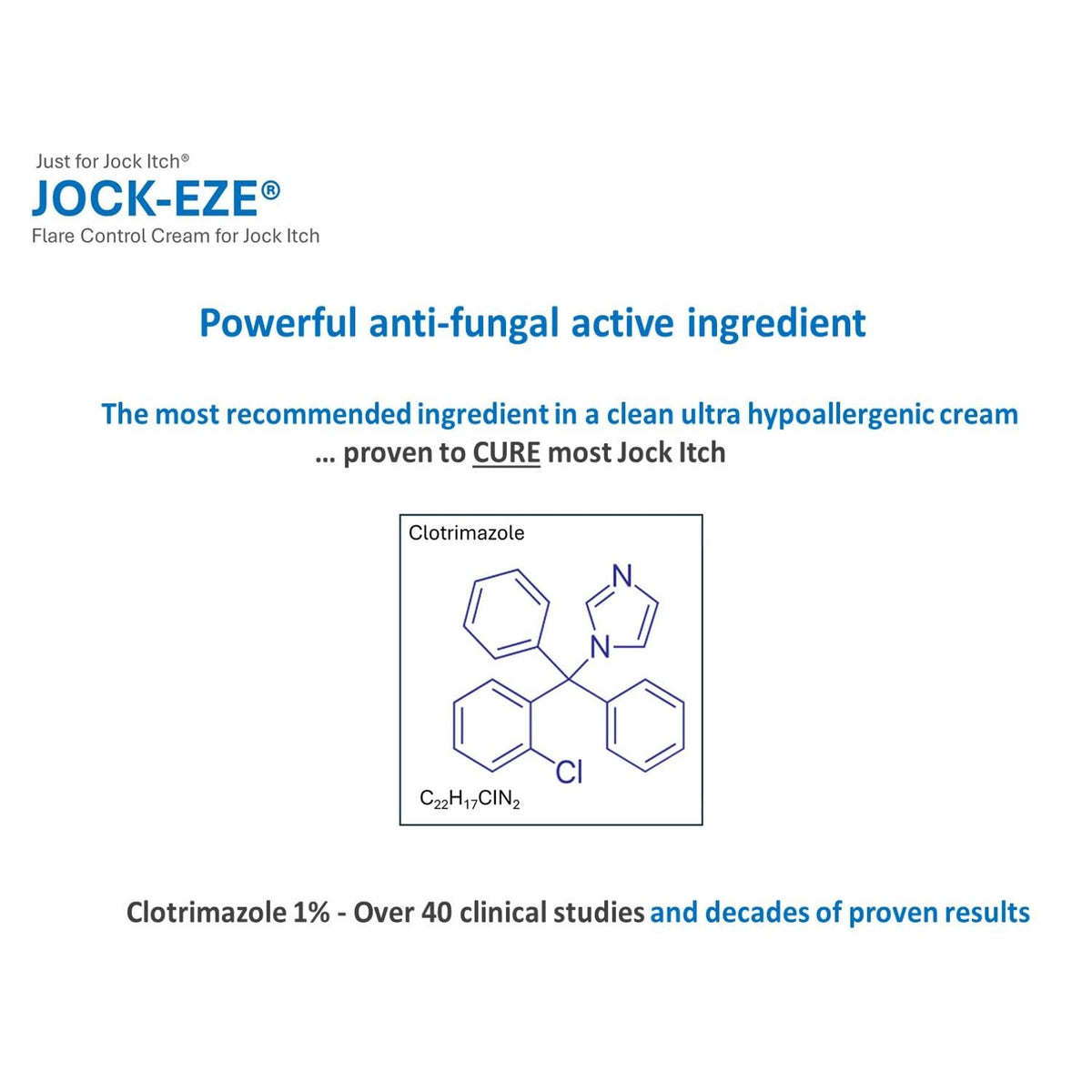 JOCKEZE clotrimazole Cream for Jock Itch and Tinea cruris 0.5oz