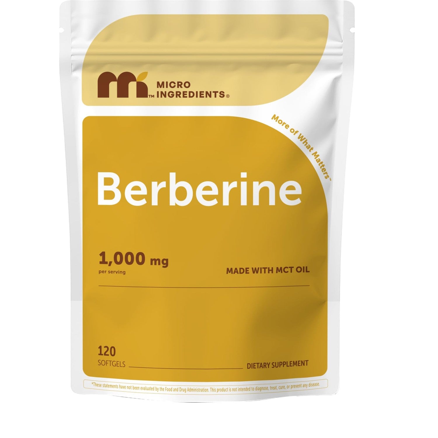 Micro Ingredients Berberine 1000mg with MCT Oil, 240 Softgels | Berberine HCl Supplement | Sourced from Berberis Aristata | Non-GMO, Gluten Free, No Soy