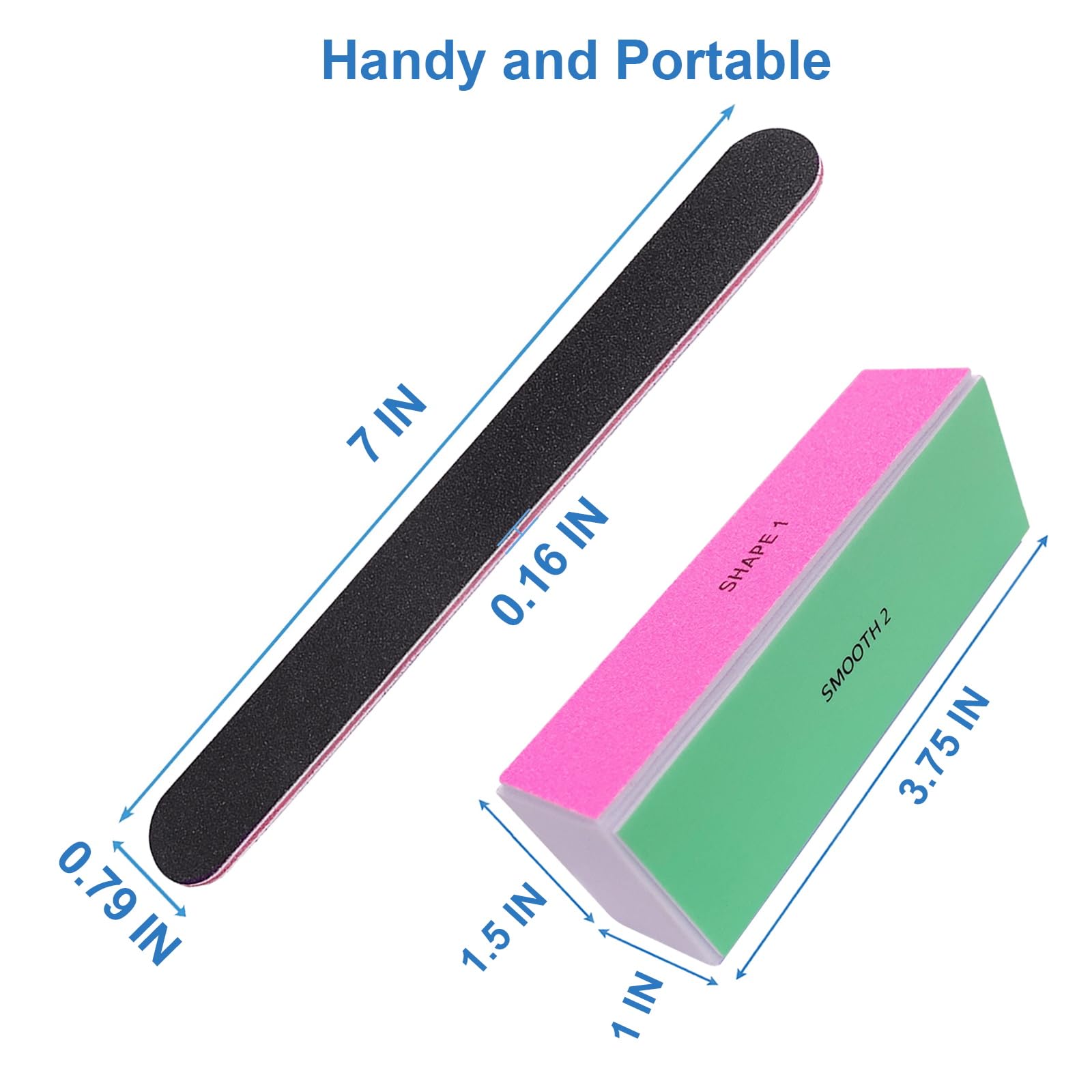 Nail File and Buffer Set, 4 Way Nail Buffers Shine Kit Professional Nail Files for Natural Nails Manicure Filer Filing Polishing Buff Nail Care Smoother Buffing Fingernail 100/120/240/600/3000 Grit