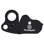 Pineapple 30X 60X Jewelers Loupe Magnifier with Light, Lighted Magnifying Glass Jewelry Loop, Pocket Magnifier for Coins, Jewelry, Plants, Currency, Diamonds, Stamps (Black)