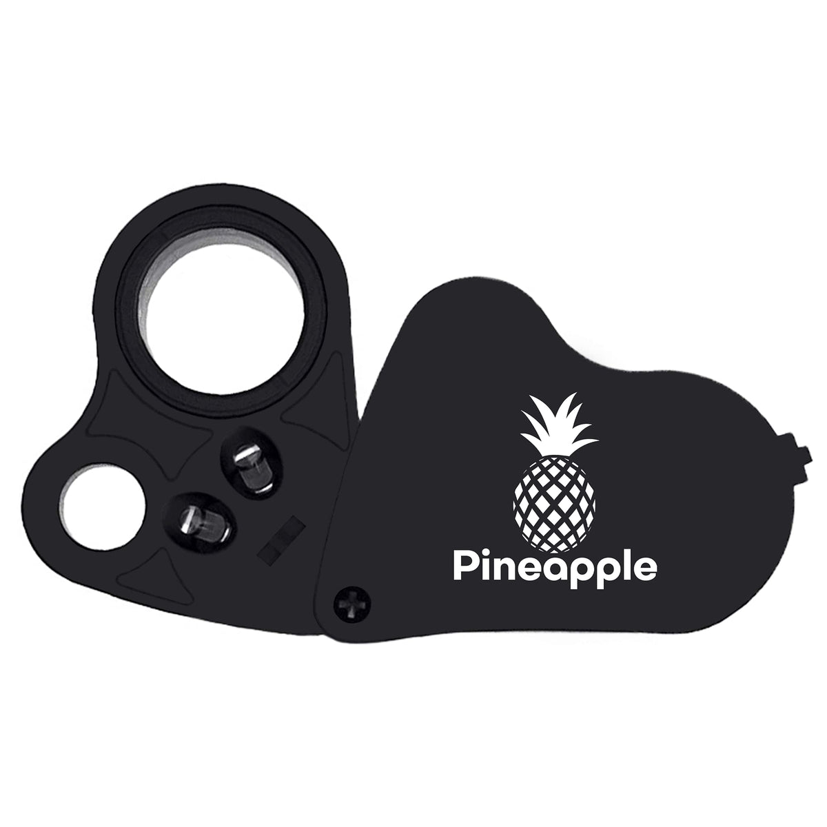 Pineapple 30X 60X Jewelers Loupe Magnifier with Light, Lighted Magnifying Glass Jewelry Loop, Pocket Magnifier for Coins, Jewelry, Plants, Currency, Diamonds, Stamps (Black)