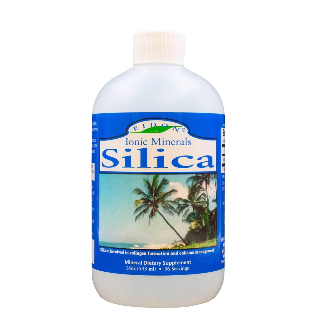 Eidon Ionic Minerals - Liquid Silica Mineral Concentrate - 18 oz | Silica Supplement for Hair, Skin & Nails, Drops to Support Collagen Production & Hair Loss for Women & Men, Manage Calcium