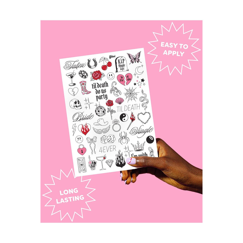 xo, Fetti 100 Realistic Bachelorette Temporary Tattoos | Bride Party Gift