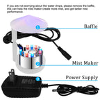 PULACO Mist Maker, 12 LED Mister Fogger Water Fountain Pond Fog Machine Atomizer Air Humidifier, Indoor Fountain Mister Foggers Perfect for Halloween